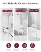 Fvzzin Swivel Shower Chair, 360° Non-Slip Shower Seat with Backrest for Elderly and Disabled, Height Adjustable Rotating Tub Transfer Bench for Seniors Bathroom Inside Shower(White)