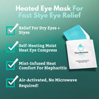 TearRestore EyeRelax Heated Eye Mask for Dry Eye & Stye Relief, Self-Heating Warm Compress with Moist Heat, Mint-Infused Steam Mask for Dry Eyes, Blepharitis Relief & Overnight Comfort (30 Count)