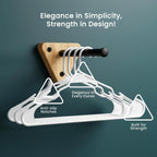 Utopia Home Plastic Hangers 50 Pack – Space Saving Clothes Hanger White