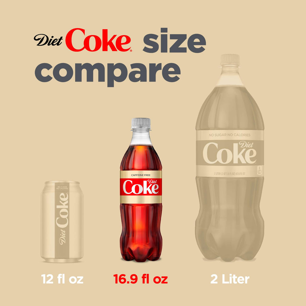 Diet Coke Caffeine Free Soda | 16.9 fl oz | 12 Pack | Soft Drink