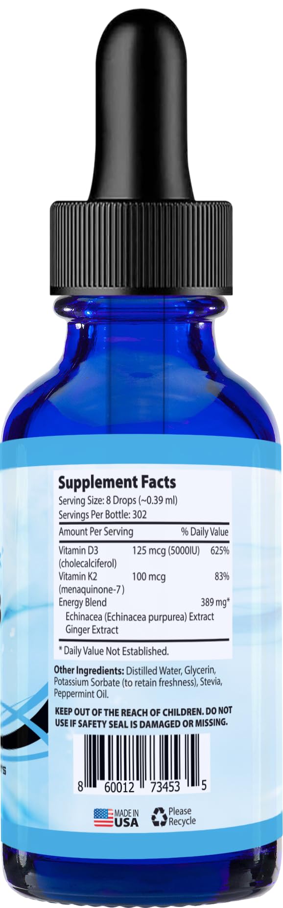 Absonutrix Vitamin D3 K2 Drops, 390mg, 4 Oz Liquid