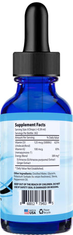 Absonutrix Vitamin D3 K2 Drops, 390mg, 4 Oz Liquid