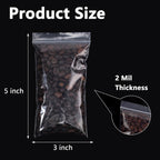 500 Count 3 x 5 Inch Clear Resealable Plastic Bags, 2 Mil