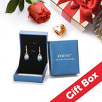 EVEVIC Austrian Crystal Teardrop Drop Earrings for Women, French Hook