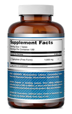 Amazing Formulas L-Tryptophan 1000mg Tablets Supplement | Non-GMO | Gluten Free | Made in USA (120 Count)