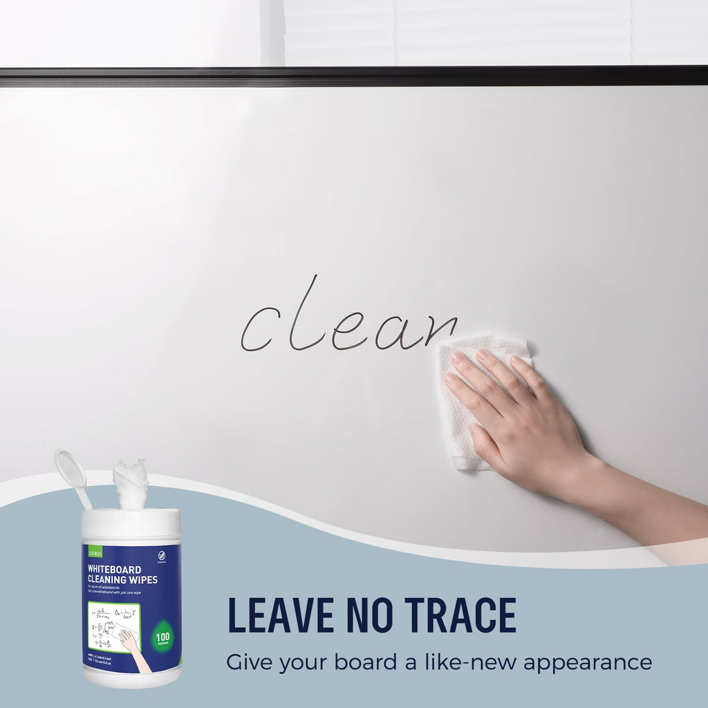 Loukin Whiteboard Cleaning Wipes, Dry Erase Board Cleaning Wipes, Non-toxic White board Wipes, 100 Wipes per Canister