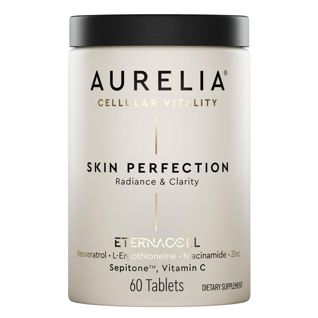 AURELIA Skin Perfection | Advanced Cellular Anti-Aging Supplement | Enhance Skin Clarity, & Tone | with Zinc, Resveratrol, Niacinamide, Ergothioneine, & Vitamin C