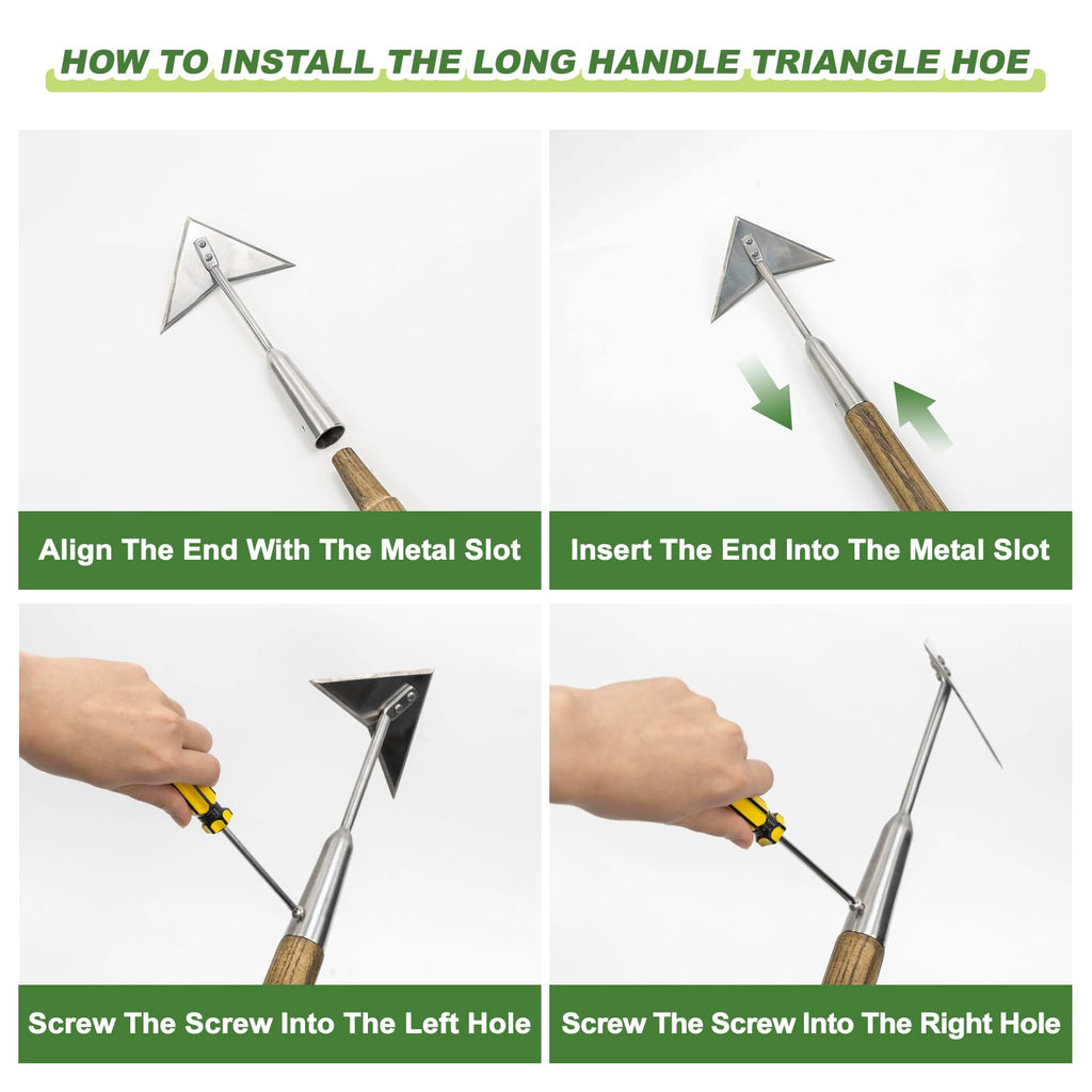 Haliaeetus Triangle Hoe, 60'' Scuffle Hoe Keeping Your Back from Tiring Out