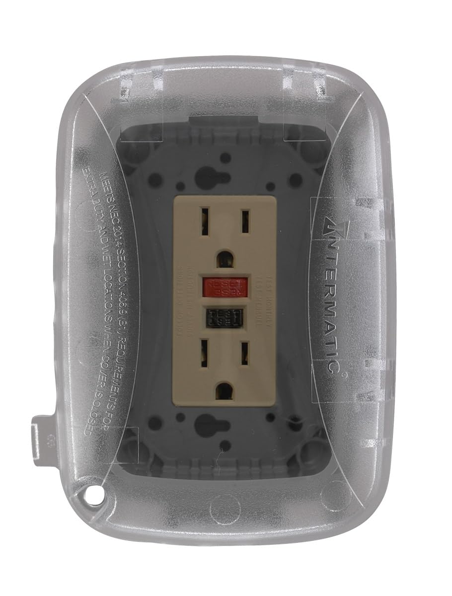 Intermatic WP5100C Weatherproof Electrical Box - Single Gang, Versatile Outdoor Outlet Cover - Secure Design for Outdoor GFCI Outlets, Durable Plug Cover - 2 Pack