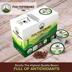 Peak Performance Organic Coffee Pods. Low Acid K-CUP Keurig Compatible High Altitude USDA Organic Coffee. Fair Trade Beans Medium Roast Single Serve 24 Count Recyclable Cups For High Performers