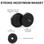 LOVIMAG Strong Magnets, 30lb Holding Force Rare Earth Magnets, Cabinet Door Magnet with Countersunk Hole and Matching Iron Sheet and Screw for Hanging, Holding Tools, Science-Black, 0.78x0.2 inch