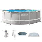 INTEX 26725EH Prism Frame Premium Above Ground Swimming Pool Set: 15ft x 48in – Includes 1000 GPH Cartridge Filter Pump – Removable Ladder – Pool Cover – Ground Cloth