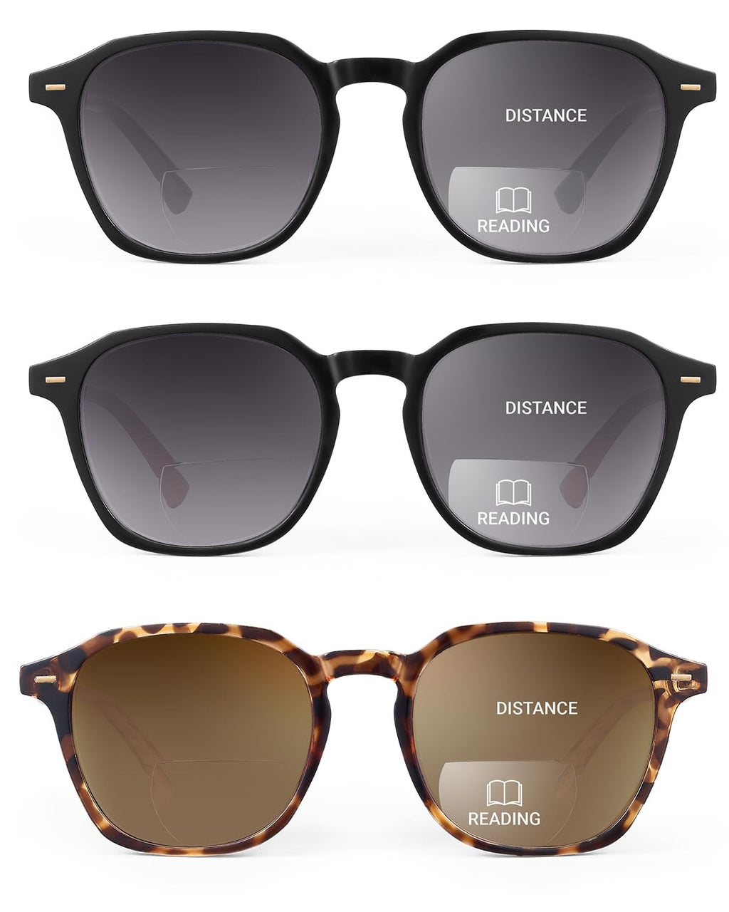 LADEESSE Reading Sunglasses for Women, Stylish Reading Glasses, Lightweight Square Readers for Men & Women, Durable Reading Sunglasses for Outdoor Fishing UV400 Protection, Fashion Square Frame