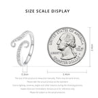 BISAER Adjustable Octopus Ring Stackable Silver Rings For Women Non Tarnish