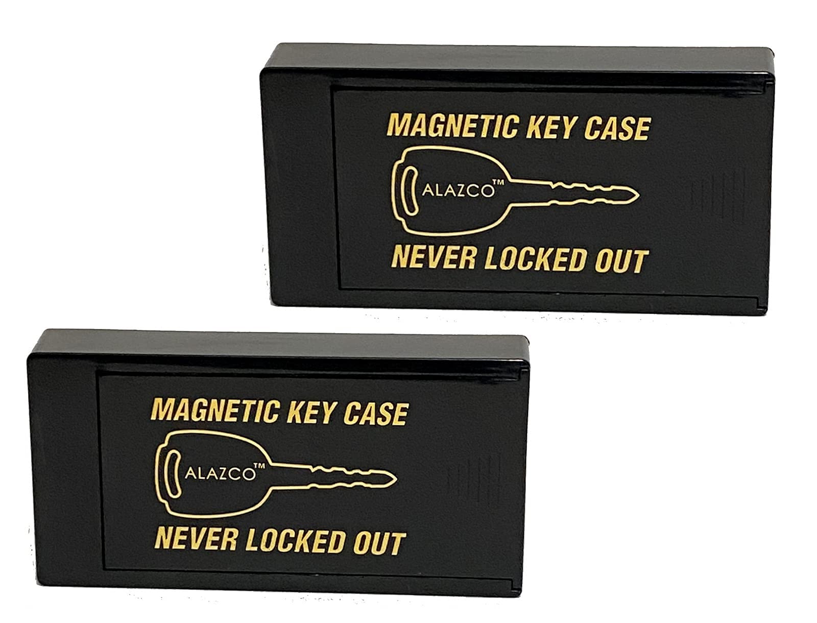 2 Hide A Key Magnetic Under Car Spare Key Holder So You Never Locked Out of Home Shed RV Boat Truck Office Storage Large ABS Case Key Hider Small Valubles Premium Magnet By ALAZCO