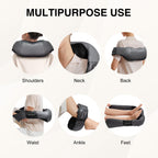 Nekteck Shiatsu Neck Massager with Heat for Pain Relief Deep Tissue, 2026 Upgraded 3D Back Shoulder Kneading Massage Pillow, Body Muscle Relaxation Tool Gifts for Him Her Mom Dad, Gray (NOT Cordless)