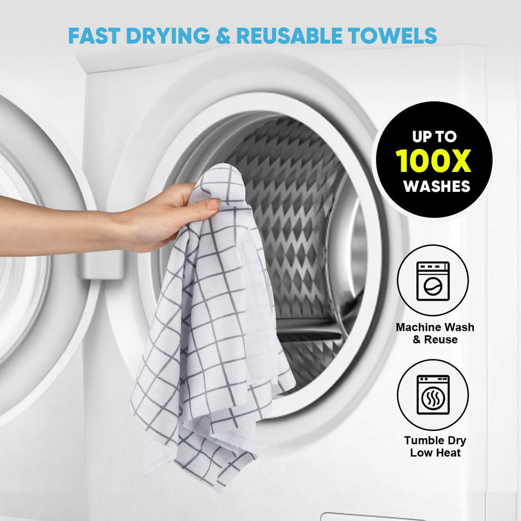 AIDEA Microfiber Cleaning Cloth Roll, 50PK, Microfiber Kitchen Towels, Reusable Paper Towels Tear Away Cloth, Lint Free Rags for House, Window, Cleaning Supplies 11.5"×11.5"