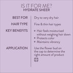 Pureology Hydrate Sheer Shampoo – For Fine Hair, 9 fl oz