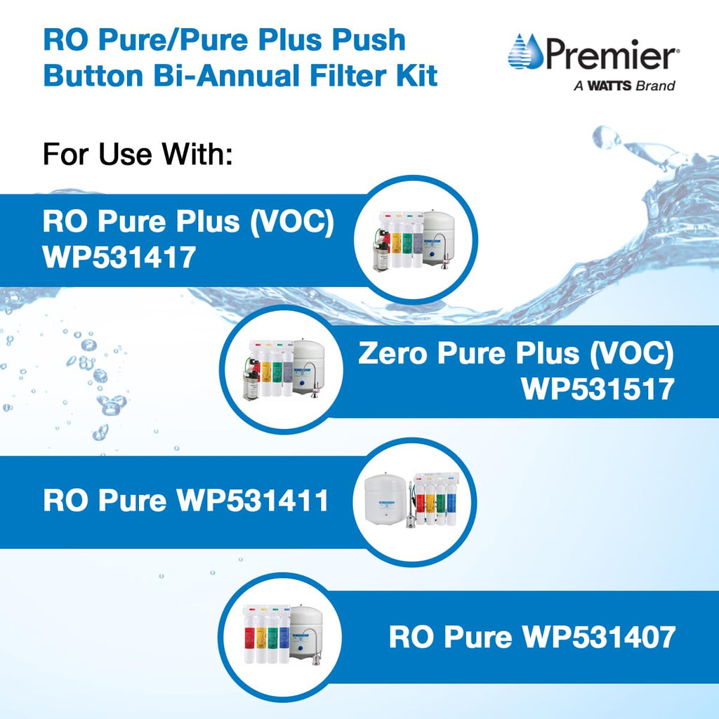 Watts Premier Bi-Annual RO Pure Plus 2-Pack Filtration Kit for 4 Stage ...