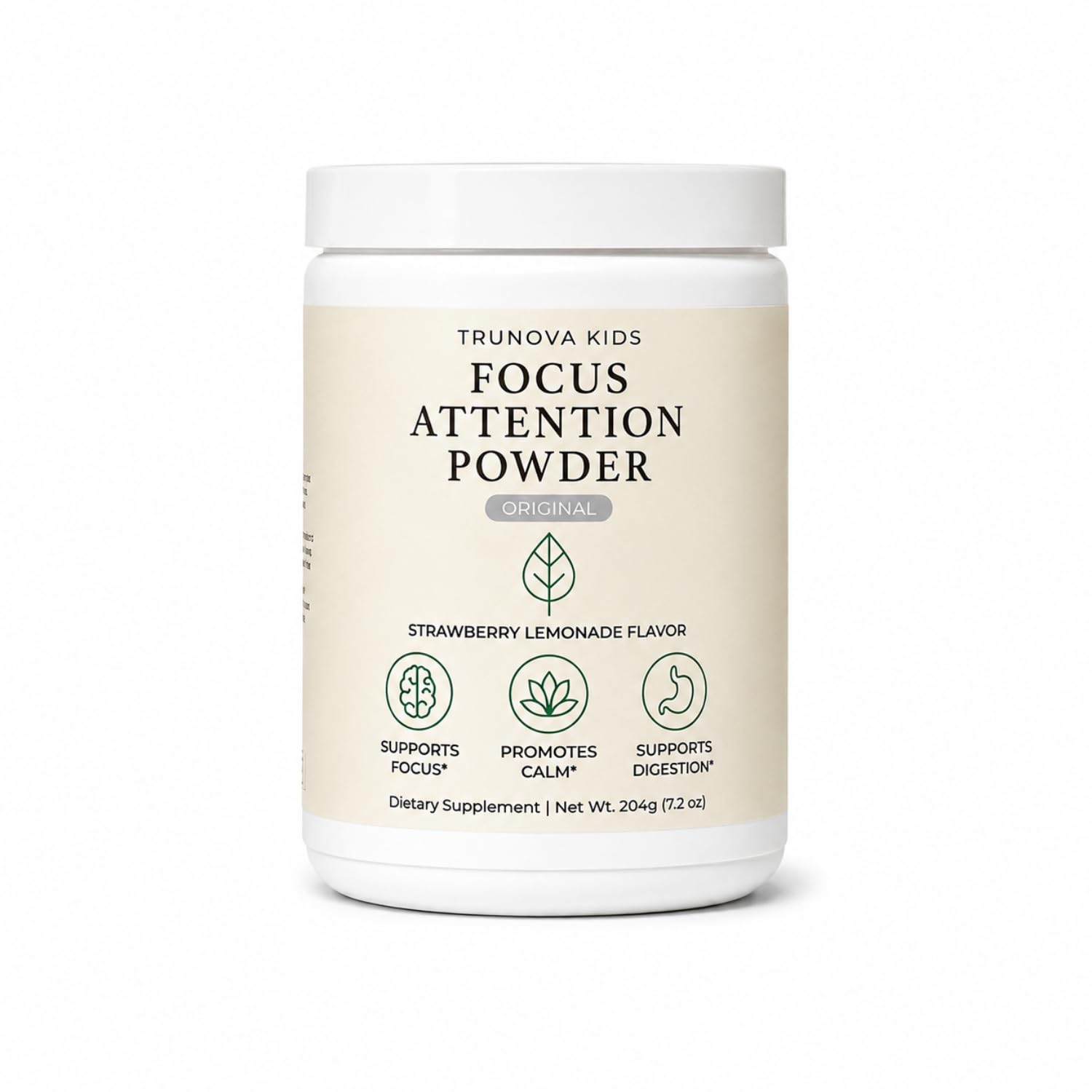 Trunova Kids Focus Attention Drink Mix | Gut + Brain Support Powder for Children Ages 4+ | Strawberry Lemonade | Vitamins, Minerals, Prebiotics & Probiotics | Non-GMO | Gluten Free | 30 Servings