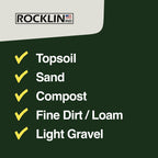 Rocklin™ Lawn Leveling Rake – 22” x 10” Stainless Steel Leveling Tool with 78” Handle | Smooth & Level Soil, Sand or Grass | Durable Leveling Tool for Lawn, Yard and Garden
