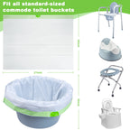 150 Pcs Bedside Commode Liners for Potty Chair Liners Disposable Adult, Commode Bags, Portable Toilet Liners Fits All Standard Adult Commode Chairs Toilet Bucket Potty Bedpan in Medical Care