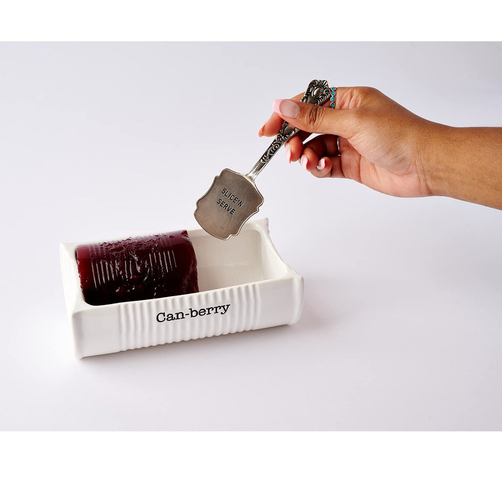 Mud Pie Can-Berry Ceramic Cranberry Serving Dish, Includes Spatula