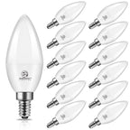 Energetic E12 LED Candelabra Light Bulbs 5.5W (60 Watt Equivalent), 5000K Daylight, 600LM Chandelier Light Bulbs, B11 Candle Bulbs for Ceiling Fan, CA 80 Recessed Can Light, Non-Dimmable, Pack of 12