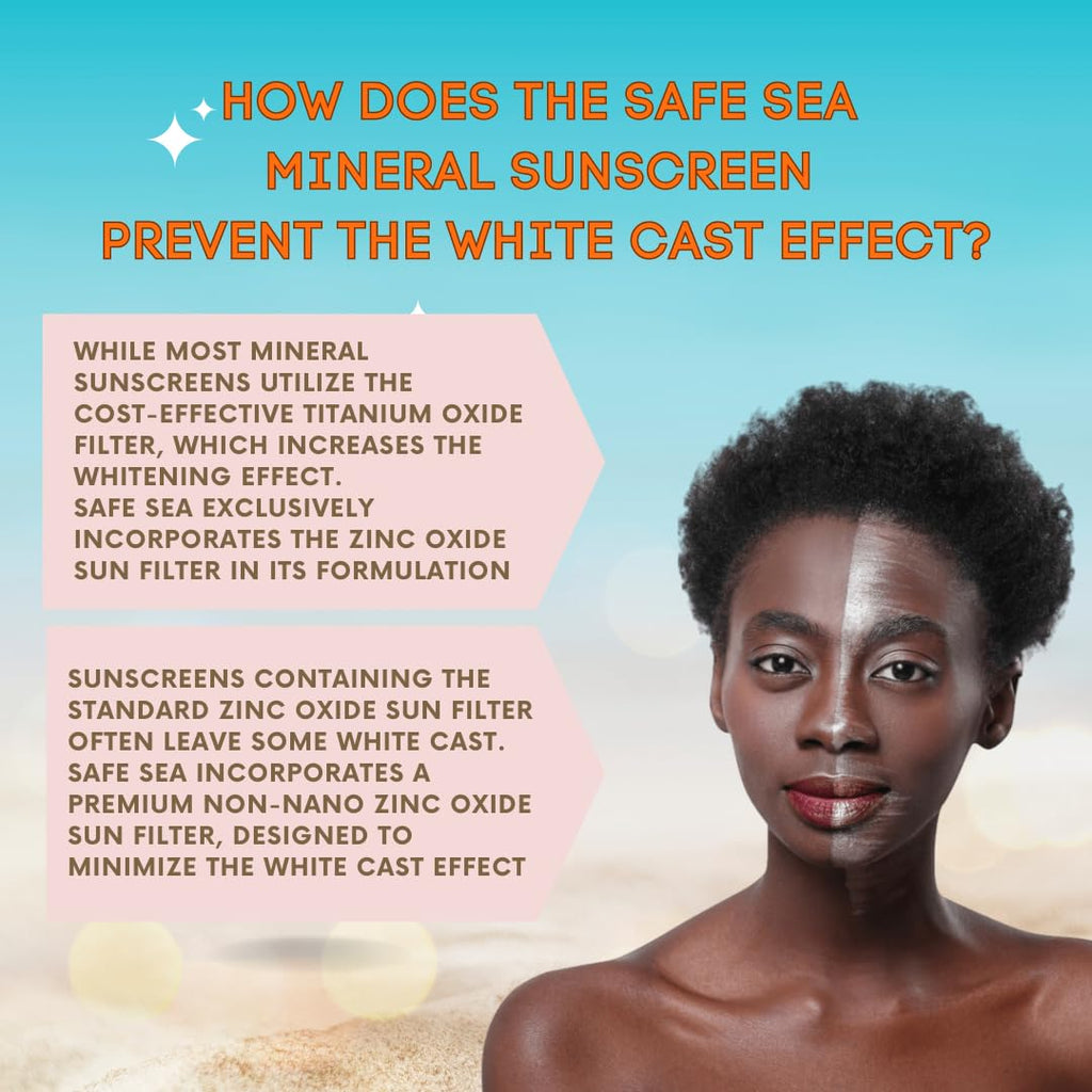 Safe Sea Zinc Oxide Sunscreen SPF50 | Clear Mineral Face Sunscreen | Anti-Jellyfish Sting Protective Lotion | Coral Reef Safe | Travel Size - 2Oz (60ml), Pack of 1