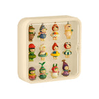 Clear Display Case for Figures, Wall-Mounted Doll Storage Box, Adjustable Display Stand with Door Dust and Moisture Proof Suitable for Lego Collectibles Action Figures Pop Mart (Cream)
