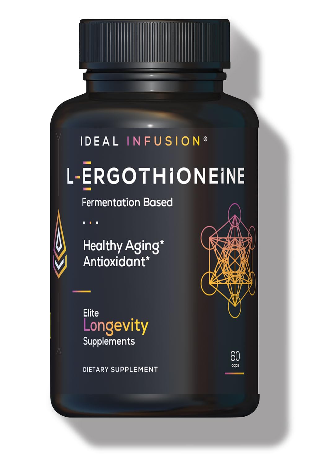 Ideal Infusion Fermentation Based L-Ergothioneine 30mg: Longevity Vitamin, Antioxidant, Anti-Aging, Heart & Brain Health, 60 Servings, Vegan