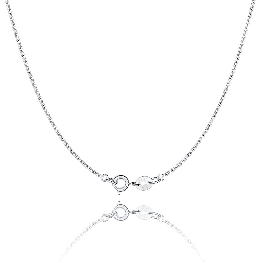 Jewlpire 925 Sterling Silver Chain Necklace Chain for Women, 1.1mm Cable Chain Necklace Upgraded Spring-Ring Clasp - Thin & Sturdy Women's Chains Necklaces 18 Inch