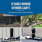 JT Eaton Top Loader® Black Plastic Bait Station with U-Shaped Bait Holder Rods, Screws, Hex Key, Poison, Tamper-Resistant
