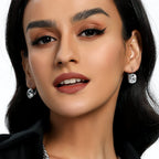 White Bella Drop Earrings Crystals 18K White Gold Plated Hypoallergenic Jewelry for Women