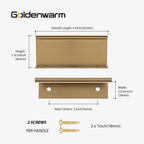 Goldenwarm 20 Pack Champagne Bronze Cabinet Pull Gold Finger Pulls, Brushed Bronze Edge Pulls for Cabinet Kitchen Cabinet Edge Pulls, 3in Cabinets Finger Pulls