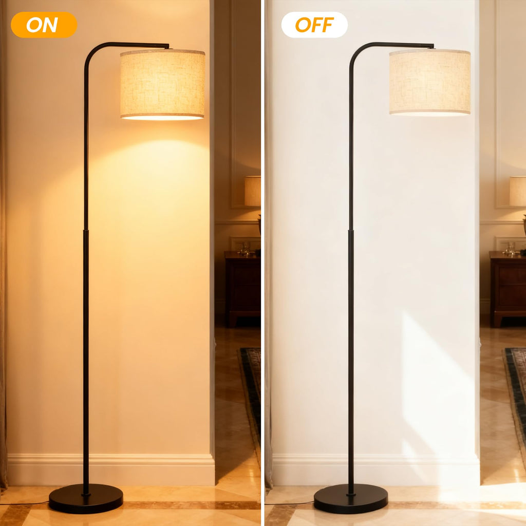 Remote Floor Lamp for Living Room and Bedroom - Modern RGB Standing Lamps Tall with Led Blub and Dimmable Light - Black Arc Room Lights with Shade for Home Decor Office Corner and Reading ( Black+RGB)