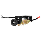 VEVOR Tow Behind Plug Aerator, 40 in Lawn Spike Aerator with Universal Hitch, 150lbs Weight Capacity, Heavy Duty & Rust-Resistant, Pull Behind Aeration Tool with Tray for Farmland & Garden Tractors