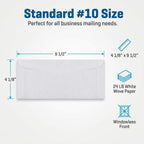 Aimoh#10 Business Envelopes Letter Size Windowless Self Seal Security 500ct