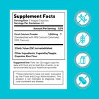 Vitapia Coral Calcium Powder 1000mg Capsules for Overall Health, Bone Health, PH Level Balance, Trace Minerals Support - 120 Veggie Capsules - Non-GMO & Gluten-Free Supplement