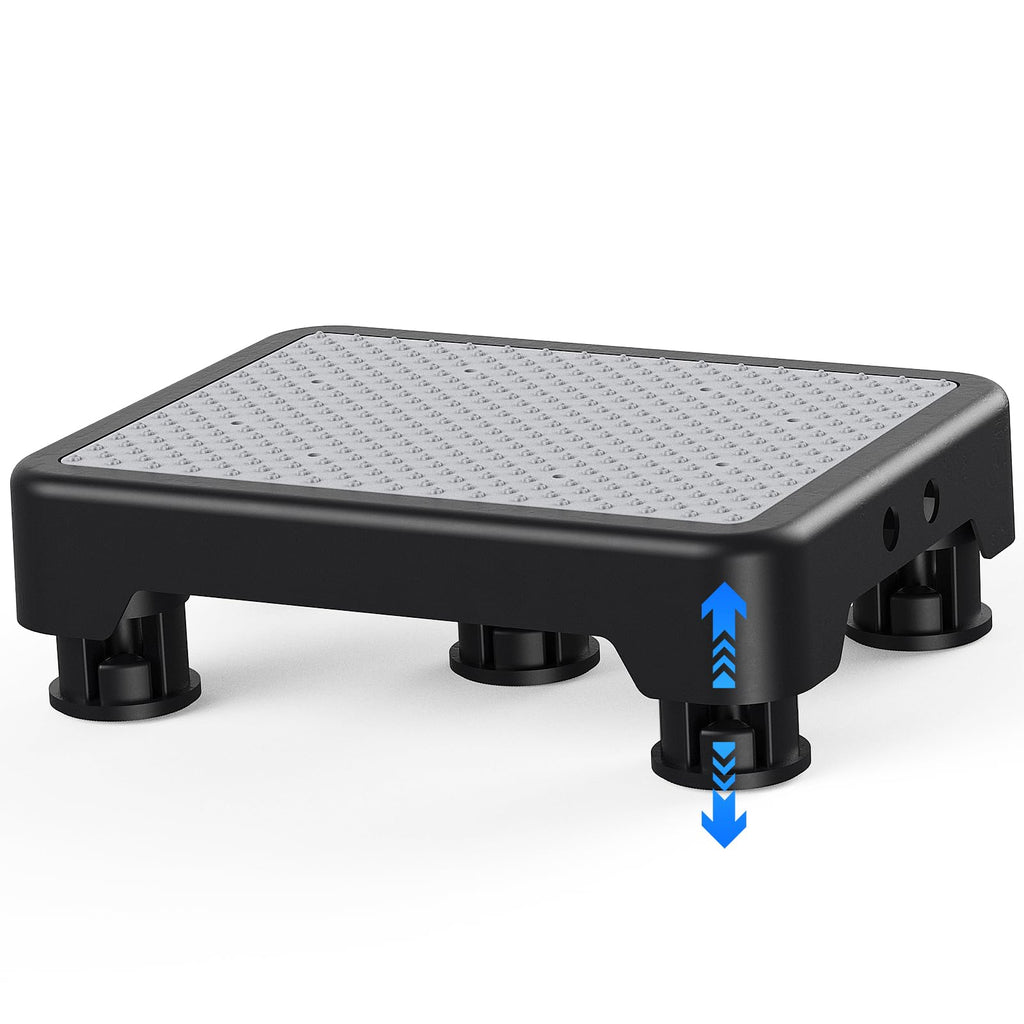 SPACELEAD Mobility Step Stool for Adults & Seniors, Anti-Slip Bathroom Step Stool, Portable Stair Assist Indoor/Outdoor, Platform Step for Kitchen, Office, and Bedroom, 600lbs Capacity, Black-Gray
