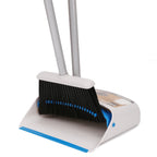TreeLen Long Handle Broom and Dustpan Set,Upright Dust Pan Combo for Home, Kitchen, Room, Office, Lobby Floor Use Without Bending