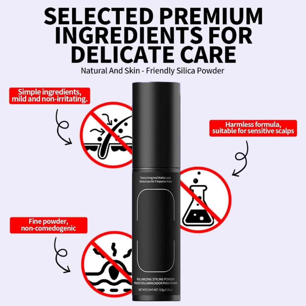 Gowwim Texture Powder 2-Piece Set (4g + 10g) , 360° Rotating Hair Texture Styling Volume Powder & 10g Instant Oil Control & Matte Finish Volumizing All-Day Hold for Men & Women Volumizing Non-greasy