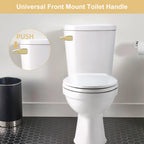 Hygie Rinse Universal Front Mount Metal Toilet Handle Replacement Kit Compatible with American Standard/Mansfield/Gerber/TOTO, Toilet Tank Flusher Lever with Flapper Chain, Brushed Gold