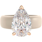 Rinfit Silicone Ring with Stone, Pear Cut CZ - Nude/RG, Size 7