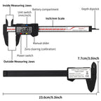 Digital Caliper, Esydon Upgraded Calipers 6 inch, Measuring Tool, Electronic Ruler, with Large LCD Screen, Auto-Off Feature, Inch and Millimeter Conversion, Plastic Case, Perfect for Household, DIY