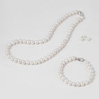 YONGMAN Freshwater Cultured Pearl Necklace Set Includes Stunning Bracelet and Stud Earrings Jewelry Set for Women Gift for Mother's Day, Anniversary, Birthday, Wedding