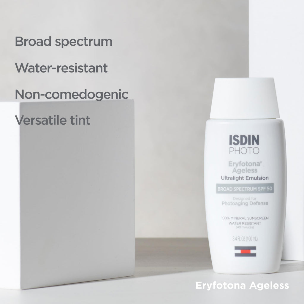 ISDIN Eryfotona Ageless Sunscreen Zinc Oxide and 100% Mineral Tinted Sunscreen SPF 50