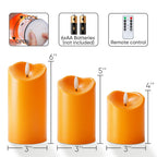 Homemory Halloween Orange Flameless Candles Outdoor, Fall Candles Battery