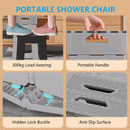 Fortable Bath Shower Safety Chair Seat, 17.7" High Anti-Slip Bench Bath tub Stool for Elderly or Seniors (ShowerChair Grey)