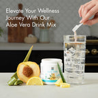 Yes You Can! Aloe Vera Powder Drink Mix - Hydration Booster Infused with Pure Organic Aloe Vera Extract - Delicious Flavors - Made in USA - Antioxidant Rich - Peach Lemonade Flavor - 40 Servings Per Canister (4 Pack)